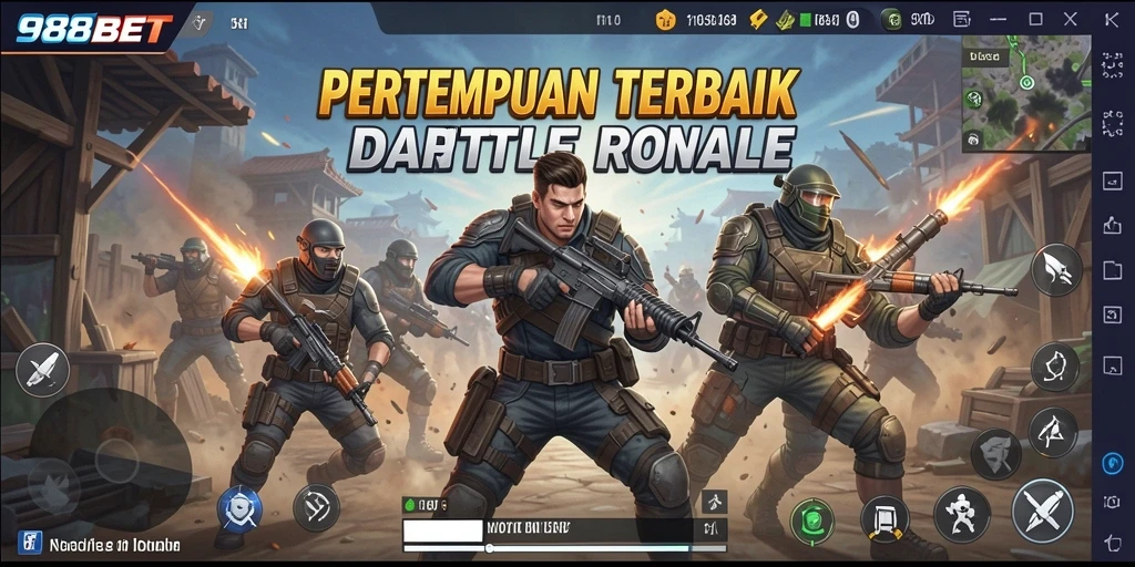 Tampilan gameplay yang mendebarkan di 988BET Battle Royale.