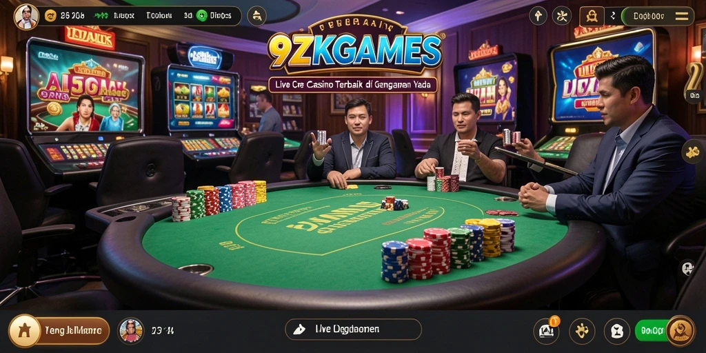 Tampilan gameplay Live Casino yang mendebarkan di 9ZKGAMES.