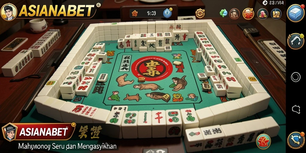 Tampilan menarik dari gameplay Mahjong di ASIANABET.