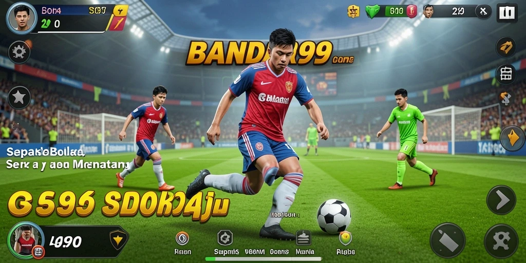 Tampilan gameplay menarik dari BANDAR99 di lapangan sepak bola.