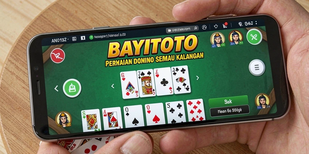 Tampilan gameplay seru dari BAYITOTO dengan kartu Domino yang menarik.