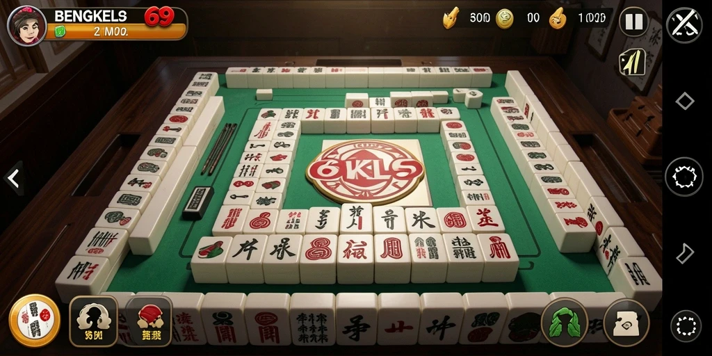 Screenshot gameplay BENGKEL69 menampilkan momen seru bermain Mahjong.