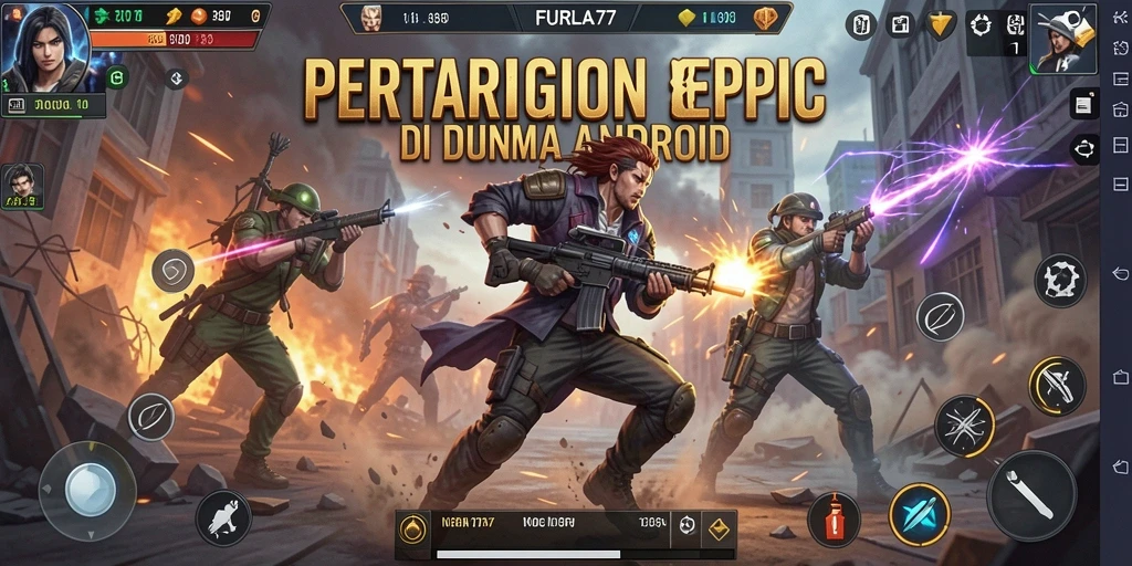 Screenshot gameplay dari FURLA77, menunjukkan aksi pertarungan yang mendebarkan.