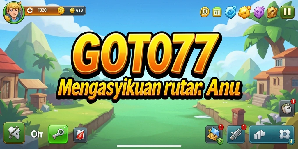 Screenshot dari gameplay GOTO77 yang menampilkan proses pengumpulan sumber daya.