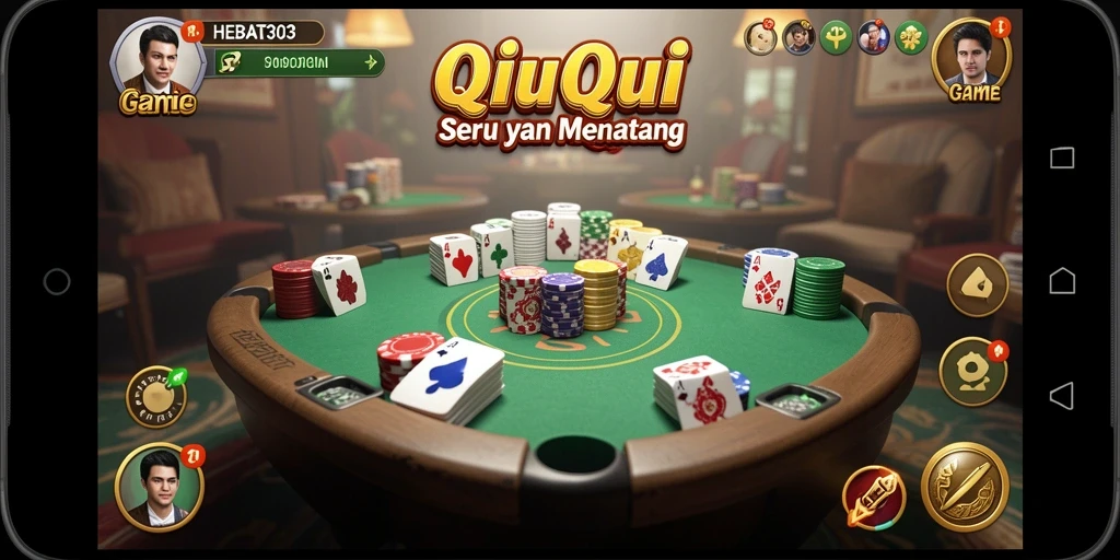Tangkapan layar gameplay QiuQiu yang menampilkan suasana kompetitif.