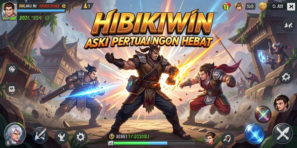 Tampilan gameplay HIBIKIWIN yang mendebarkan dan penuh aksi.