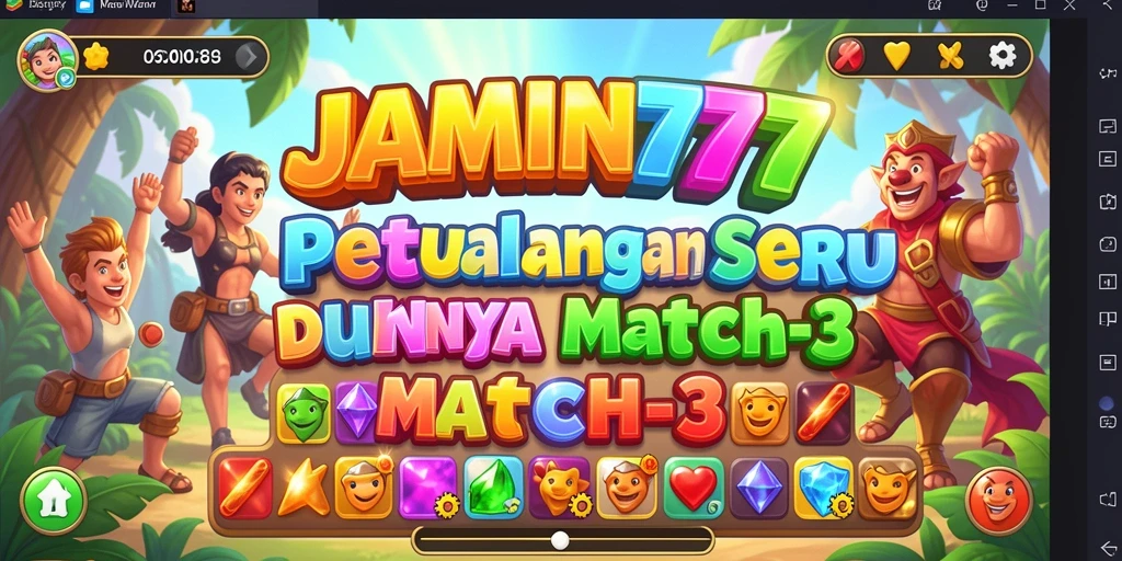 Tampilan layar gameplay seru dalam JAMIN777, penuh warna dan tantangan.