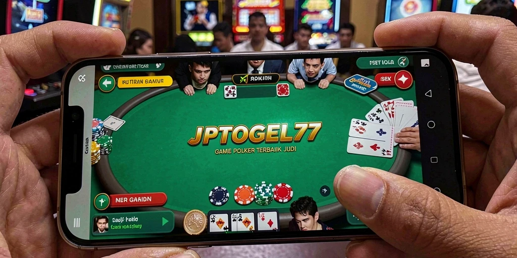 Tampilan seru dari gameplay Poker di JPTOGEL77.