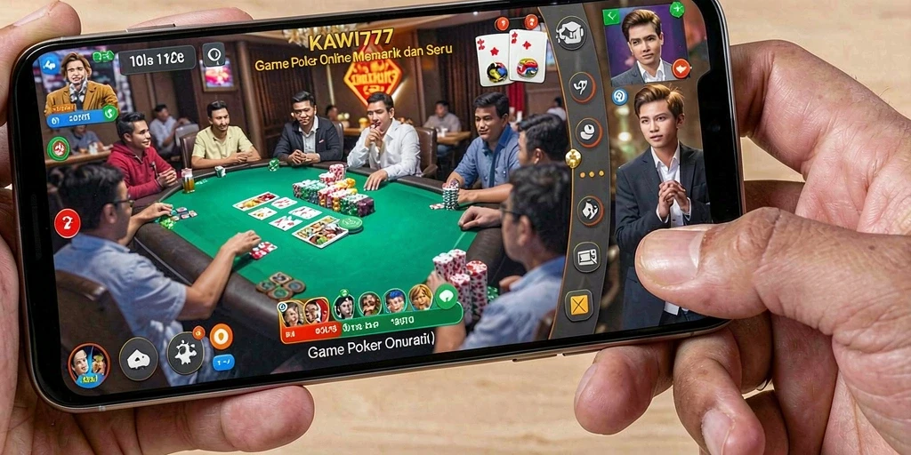 Tampilan gameplay menarik dari KAWI777 yang penuh aksi Poker.