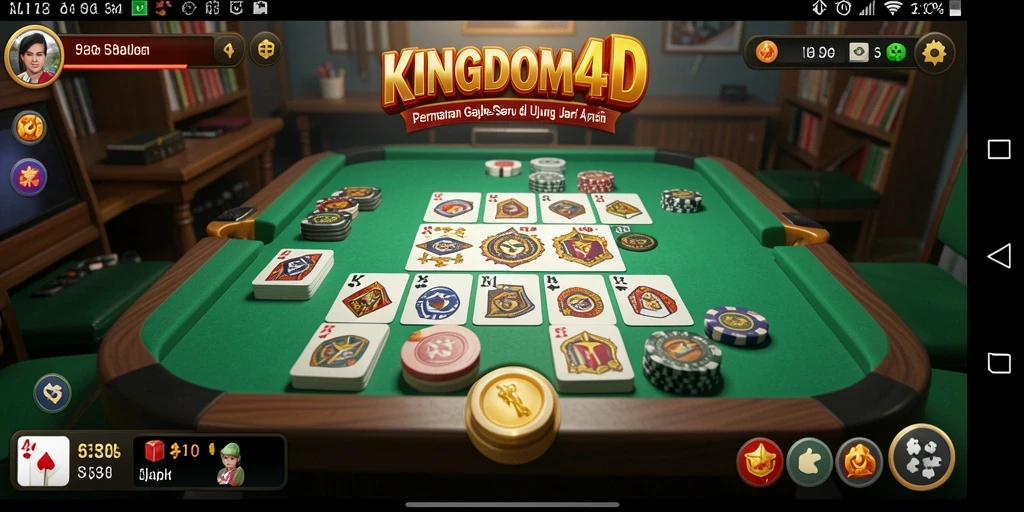 Gameplay <strong>KINGDOM4D</strong> yang dinamis dan seru dalam permainan Gaple.