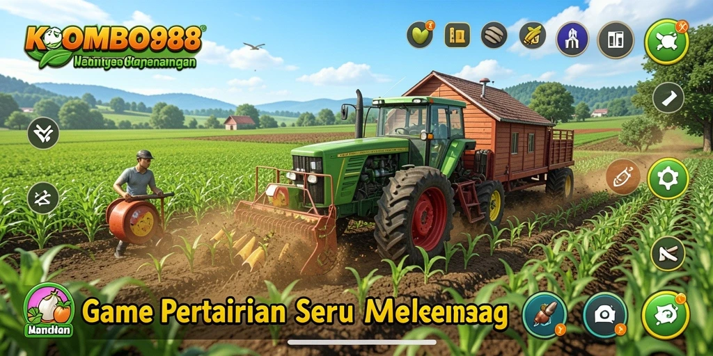 Tampilan gameplay KOMBO88 yang menarik dengan elemen pertanian.