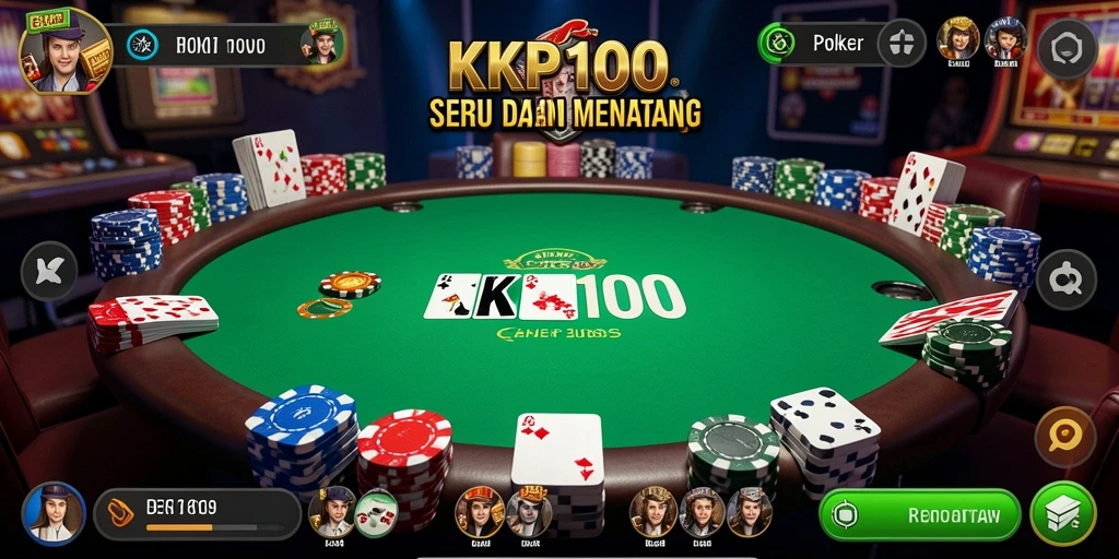 Screenshot KPK100 yang menampilkan gameplay Poker yang seru.