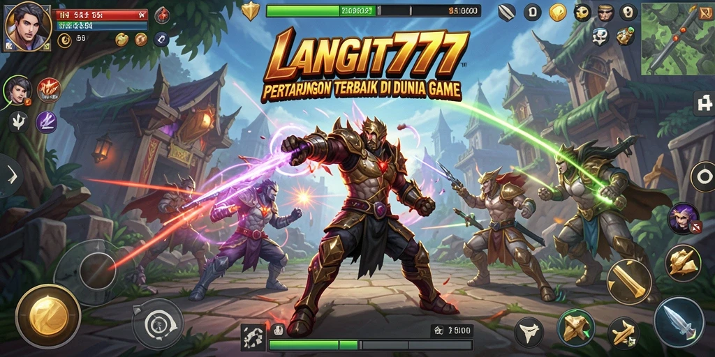Screenshot LANGIT777 menampilkan aksi pertarungan yang intens dan grafis yang memukau.