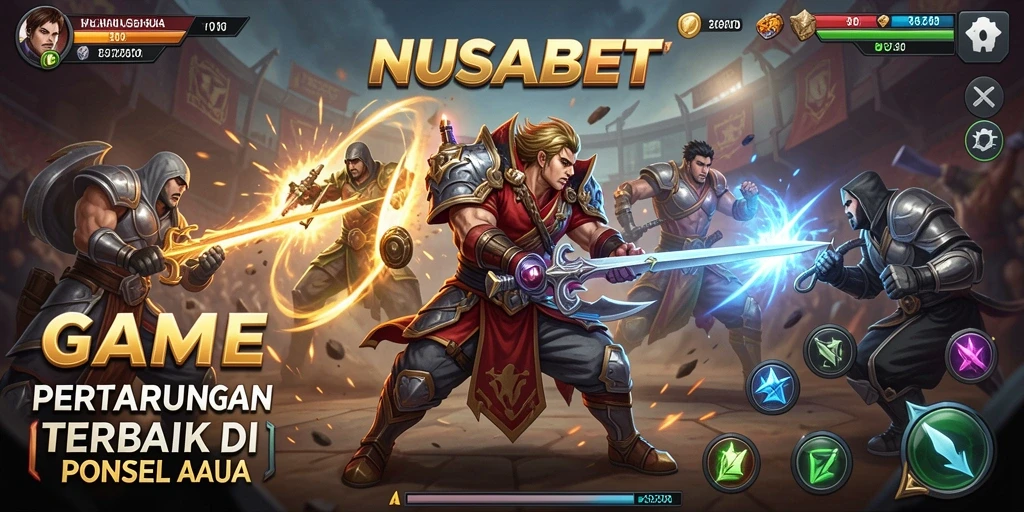 Tampilan gameplay NUSABET dengan pertarungan seru.