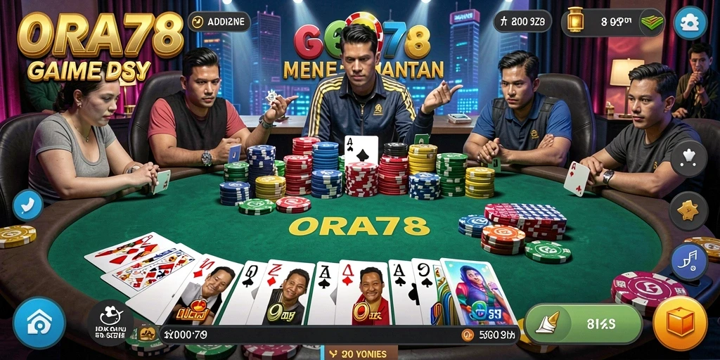 Tampilan permainan Poker di ORA78 yang menegangkan dan menarik.
