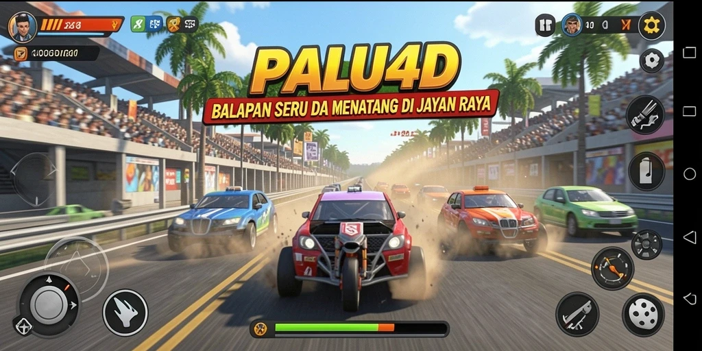 Tampilan gameplay balapan seru di PALU4D.