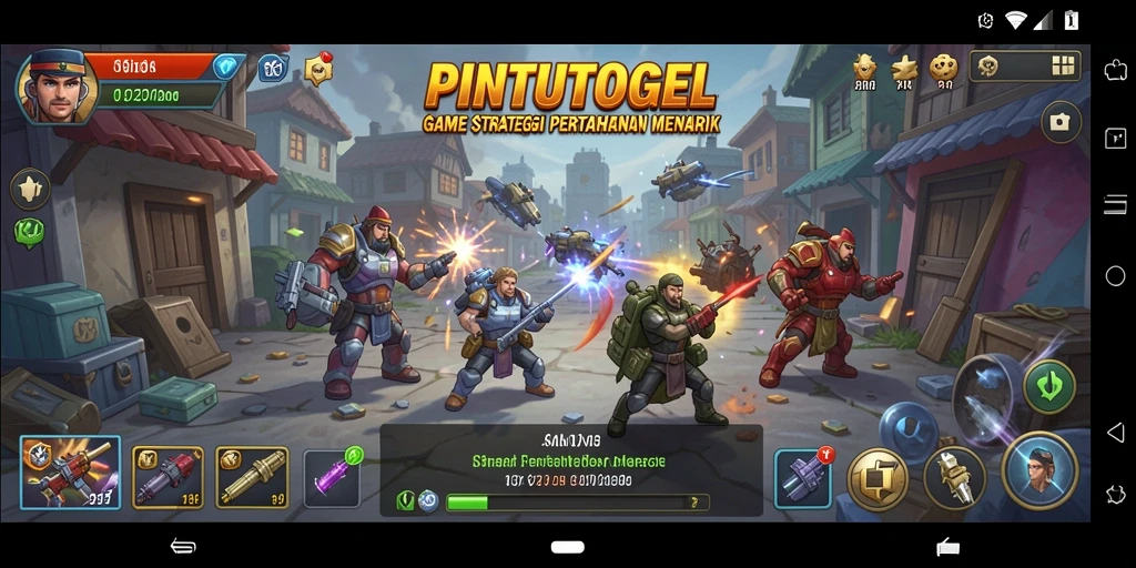 Tampilan gameplay menegangkan dengan strategi Tower Defense yang seru.