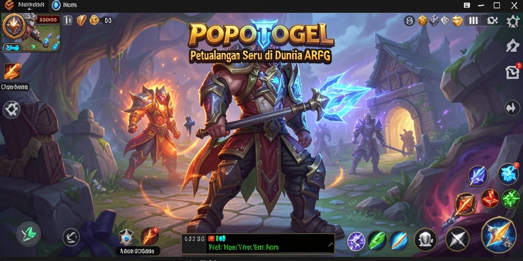 Tangkapan layar gameplay POPOTOGEL yang menunjukkan aksi seru dalam pertempuran ARPG.