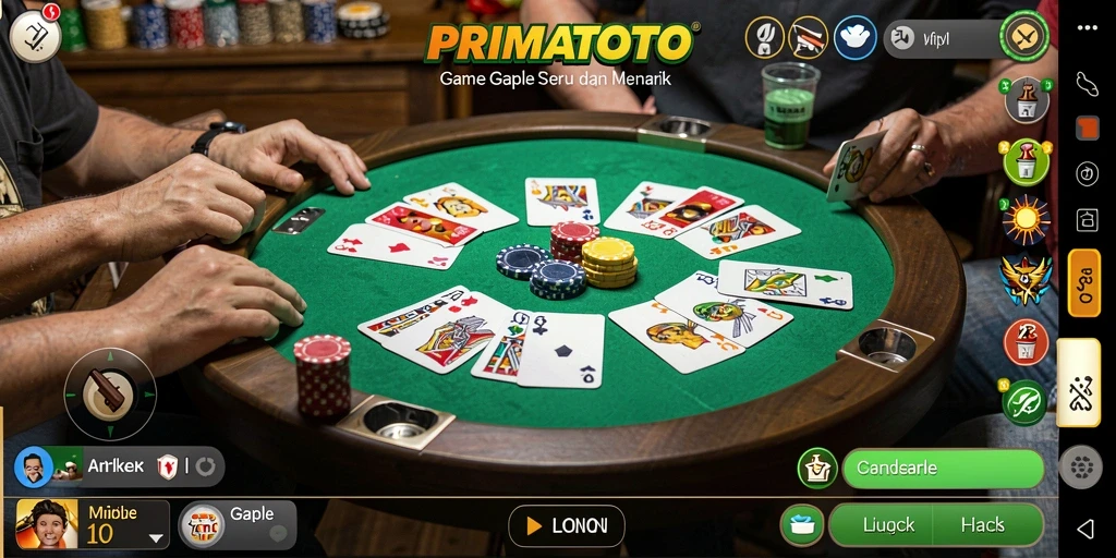 Tampilan gameplay Gaple yang seru dan interaktif.