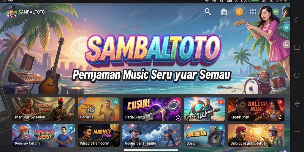 Tampilan gameplay seru dari SAMBALTOTO yang menampilkan aksi permainan musik.