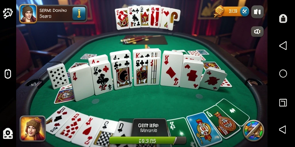 Screenshot permainan SERURP menampilkan aksi seru dalam bermain Domino.