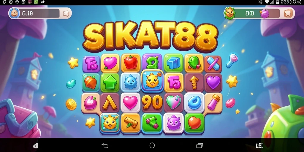 Screenshot gameplay SIKAT88 yang menunjukkan level Match-3 yang menantang.