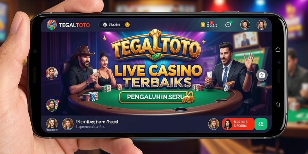 Screenshot gameplay TEGALTOTO dengan dealer langsung dalam suasana kasino.