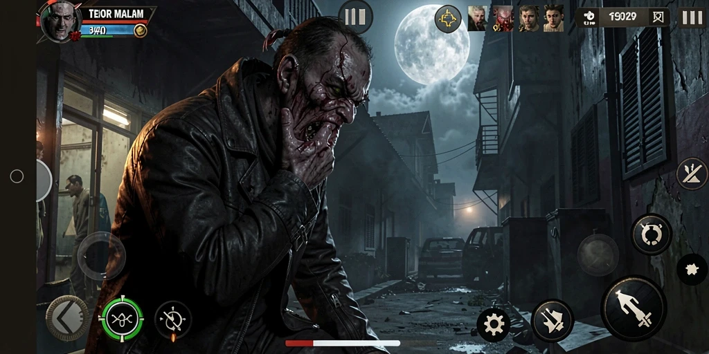Gambar tampilan gameplay menyeramkan dari TOTO20 dengan suasana kelam.